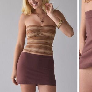 Urban Outfitters Out From Under Bec Low-Rise Mini Skort Size large brown